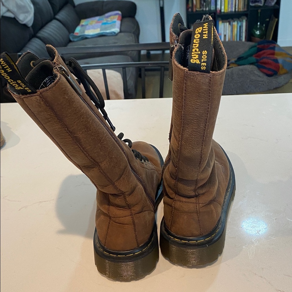 Lovingly worn Dr Martens Brown Lace-Up Women's Boots - Picture 5 of 5